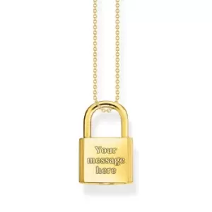 image of THOMAS SABO Gold Plated Polished Padlock Necklace