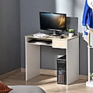 Image of Homcom Computer Desk With Keyboard Tray Oak