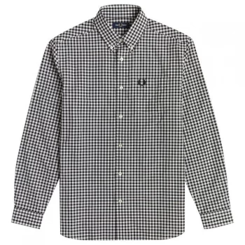 Image of Fred Perry Gingham Shirt - Black 102