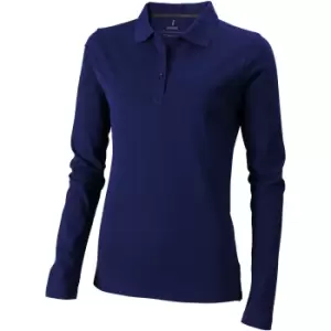 Elevate Oakville Long Sleeve Ladies Polo Shirt (XXL) (Navy)