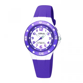 image of Chidrens Analogue Watch - Purple with White Dial