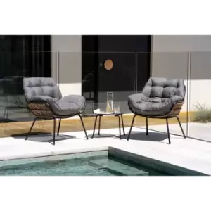 image of OUT & OUT Cebu 2 Seater Balcony Garden Set with Cushions- Grey