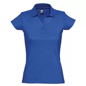 image of SOLS Womens/Ladies Prescott Short Sleeve Jersey Polo Shirt (M) (Royal Blue)