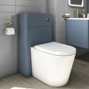 Image of 500m Blue Back to Wall Unit with Smart Bidet Toilet Round and Cistern - Sion