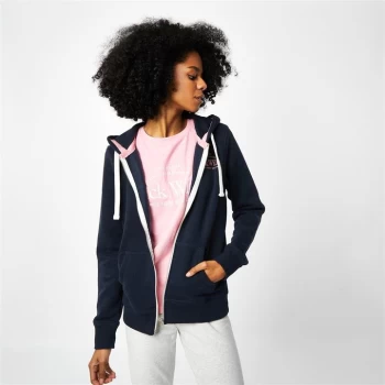 image of Jack Wills Susan Embroidered Zip Hoodie - Navy