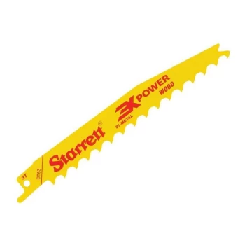 image of Starrett - STRBT635 BT63-5 Bi-Metal Reciprocating Blade Wood Tapered 152mm 3 TPI (Pack 5)