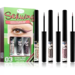 image of theBalm Schwing Liquid Eyeliner Trio long-lasting liquid eyeliner 3 pcs 3 pc