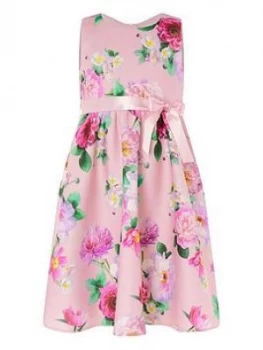 Monsoon Girls Floral Sleeveless Scuba Dress - Pink, Size 4 Years, Women