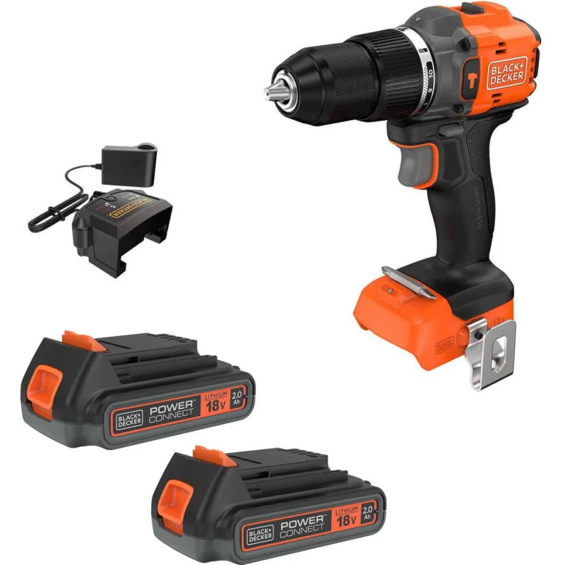 Image of Black and Decker BLD783 18v Cordless Brushless Combi Drill 2 x 2ah Li-ion Charger No Case BLD783D2
