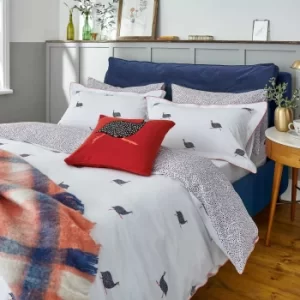 Image of Joules Guinea Fowl Super Kingsize Duvet Cover Set, Chalk