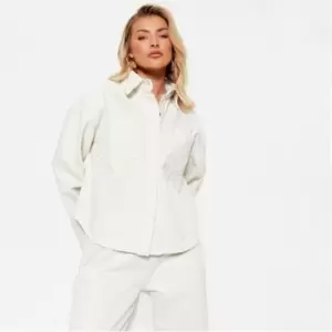 Image of I Saw It First Pocket Detail Denim Shirt - Cream