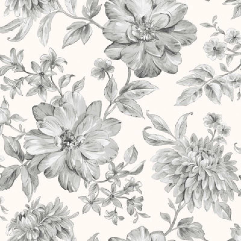 Image of Fine Decor Fine Decor Fd43612 Isabella Floral Wallpaper Roll, Grey