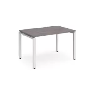 image of Adapt single desk 1200mm x 800mm - white frame and grey oak top