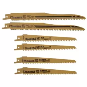 Image of Makita B-44432 6 Piece Reciprocating Saw Blade Set - N/A