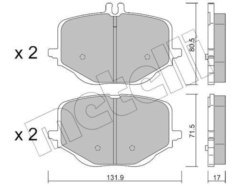 Image of METELLI Brake pad set METELLI 22-1314-0
