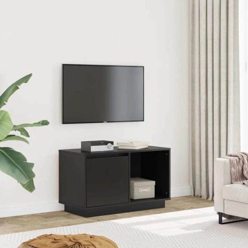 Image of VIDAXL TV Cabinet Black 74x35x44cm Solid Wood Pine Vidaxl 8720286923191