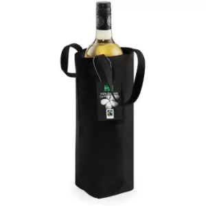 Image of Westford Mill Cotton Bottle Bag (One Size) (Black) - Black