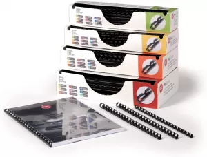 Image of GBC ProComb A4 10mm Plastic Binding Combs 60 Sheet Capacity Black Pack of 100