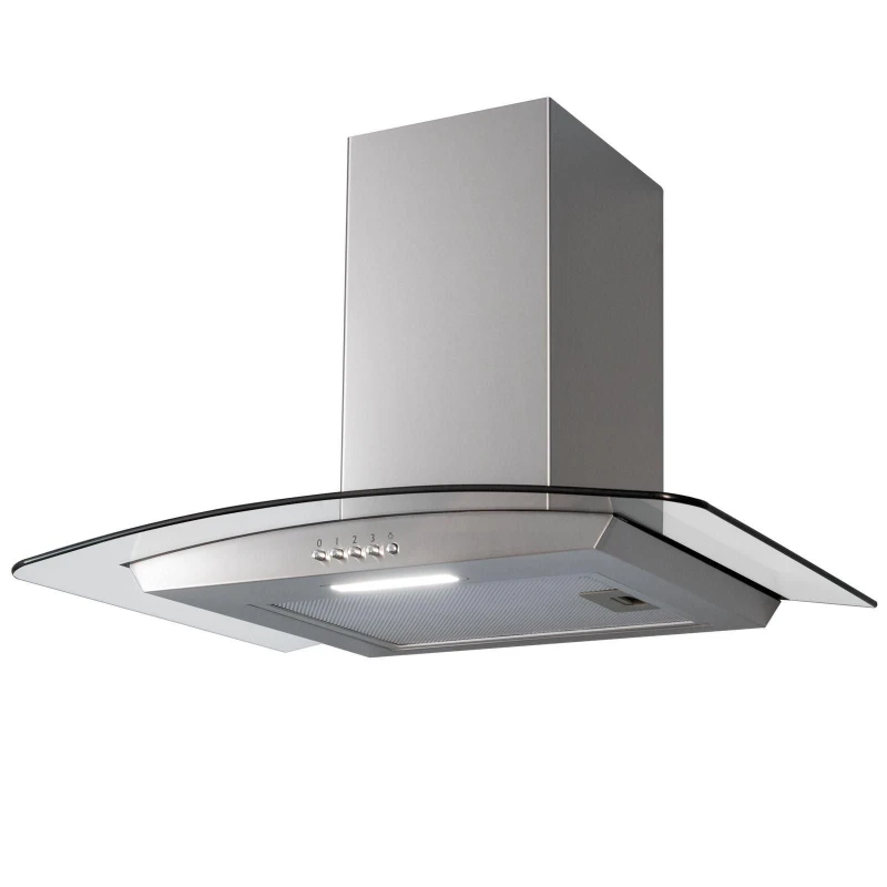 Image of SIA 60cm Stainless Steel Curved Glass Chimney Cooker Hood Extractor Fan - CGH60SS Silver