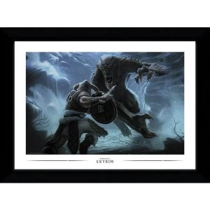 image of Skyrim Troll Fight Collector Print