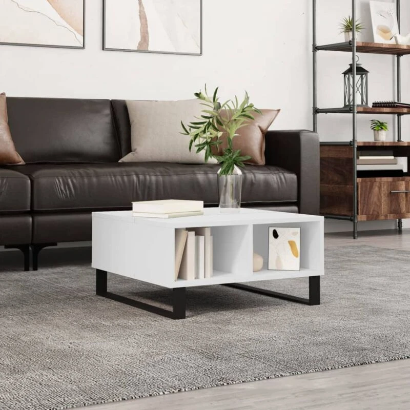 Image of Vidaxl Coffee Table White 60X60X30 Cm Engineered Wood, White 827044