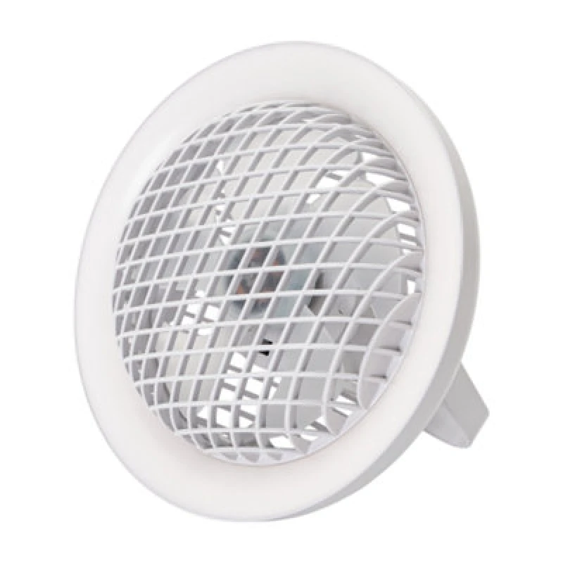 Image of Happy Homewares White Rechargeable 3 Speed Desk Fan With LED Dimmable Ring Light