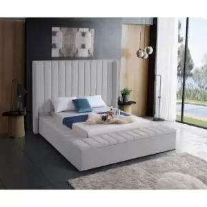 Image of Kensington Bed Double Plush Velvet Silver