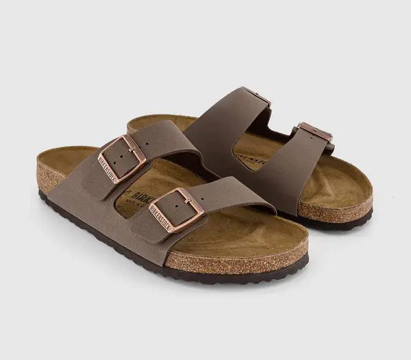 image of Birkenstock Mens Arizona Two Strap Sandals In Brown, 9.5