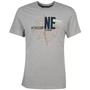 Image of Barbour Mens Compus T-Shirt Mid Grey Marl Large