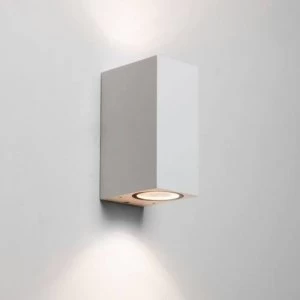 Image of LED 2 Light Outdoor Large Up Down Wall Light Textured White IP44, GU10