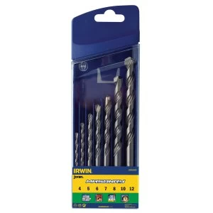 image of Irwin Masonry Drill Bit Set for Cordless Drills - 7 Piece 4-12mm