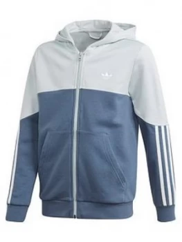 Image of Adidas Originals Childrens Outline Full Zip Hoodie - Blue