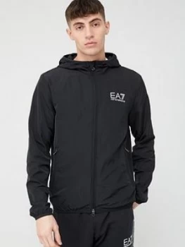 Image of Emporio Armani EA7 Train Core ID Hooded Light Bomber Jacket Black Size XL Men