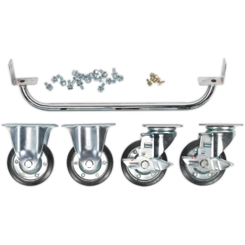 image of Sealey 5 Piece Industrial Handle and Wheel Kit for 565mm Cabinets