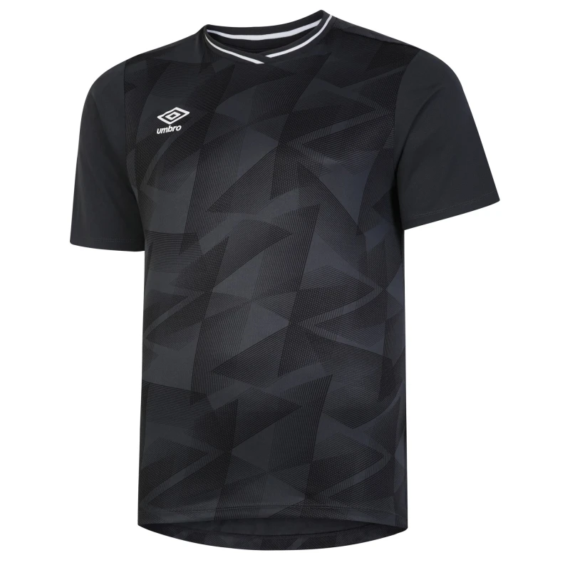Image of Umbro Triassic Short-Sleeved Jersey in Black Size: 11-12 Years Black Unisex 11-12 Years