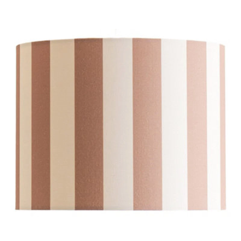 Image of ValueLights ValueLights Callie Colour Clash Natural and Brown Stripe Fabric Drum Lamp Shade Size: Large Multi Large Unisex 5016529272212