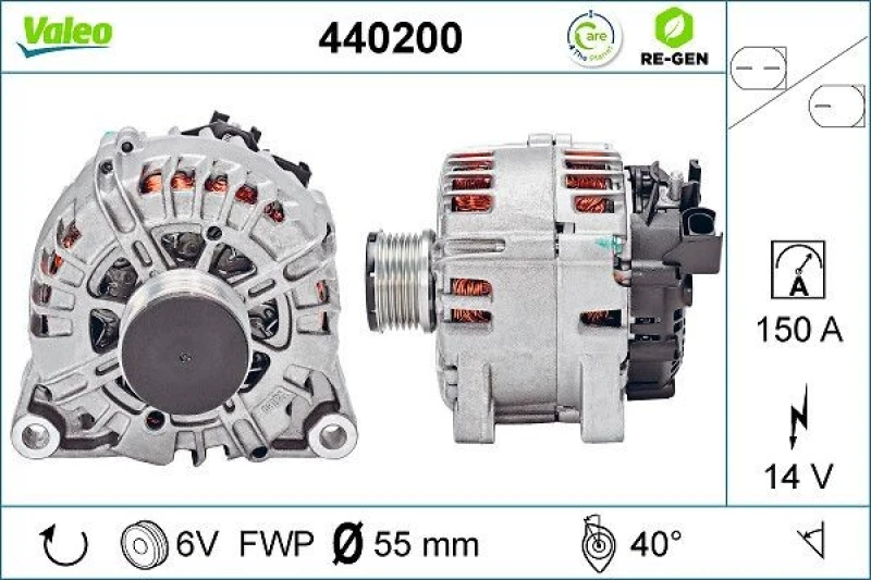 Image of VALEO 440200 Generator Alternator Charging Current: 150A, Voltage: 14V Alternator (4)