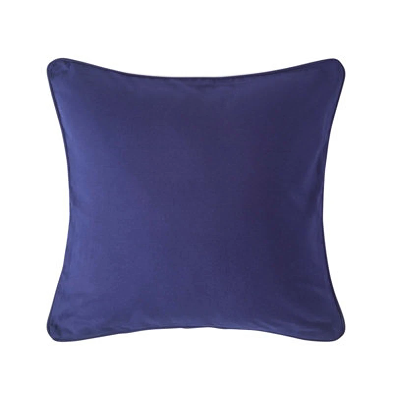 Image of Homescapes Cotton Plain Navy Blue Cushion Cover, 30 X 30 Cm