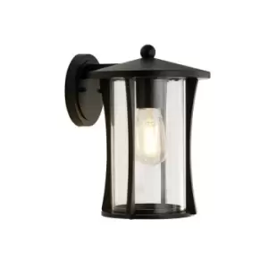 image of 1 Light Outdoor Wall Porch Light - Black With Clear Glass