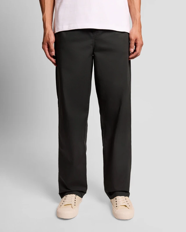 Image of Lyle & Scott Mens Everyday Straight Leg Trousers in Black