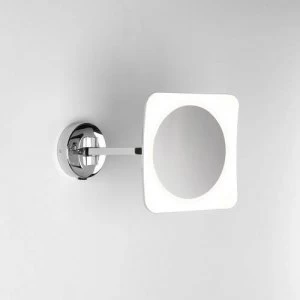 Image of LED 1 Light Illuminated Square Bathroom Mirrors Polished Chrome IP44