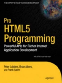 Image of Pro Html5 Programming by Peter Lubbers Book