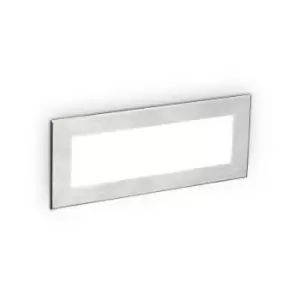 image of Ideal Lux LED Outdoor Rectangle Recessed Wall Light Steel IP65, 4000K