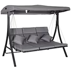 Image of Outsunny Swing Chair 84A-139V70 Steel Pipe, Spun Polyester Black, Grey