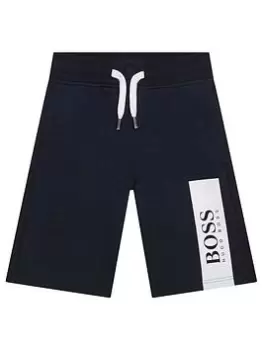 Image of BOSS Boys Logo Jog Shorts - Navy, Size 12 Years