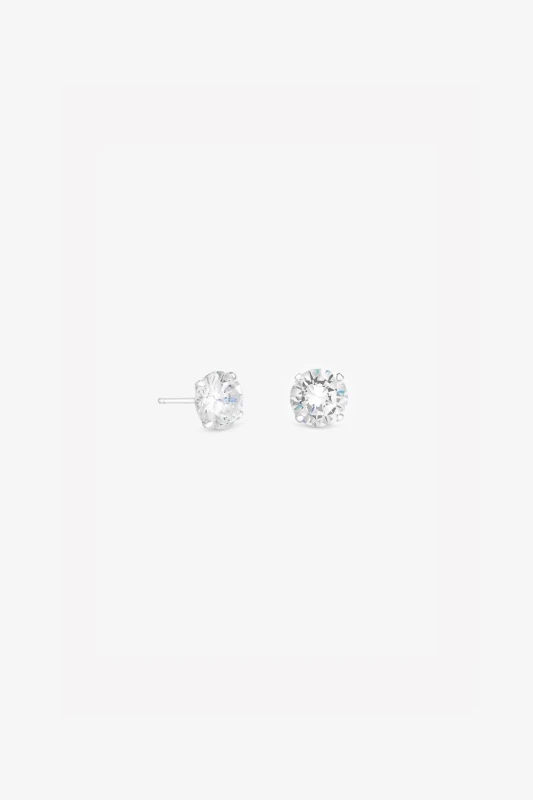 Image of Simply Silver Womens 925 Sterling Silver 10mm Brilliant Round Stud Earrings Silver Female One Size