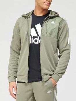 Image of Adidas Must Have Aero Full Zip Hoodie - Green