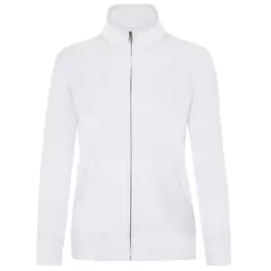 Image of Fruit Of The Loom Ladies/Womens Lady-Fit Fleece Sweatshirt Jacket (XL) (White)