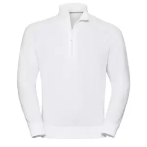 image of Russell Mens Authentic Quarter Zip Sweatshirt (2XL) (White)