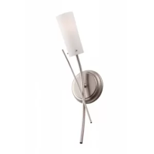 Image of Oshine Wall Light With Glass Shade Satin, 1x E14